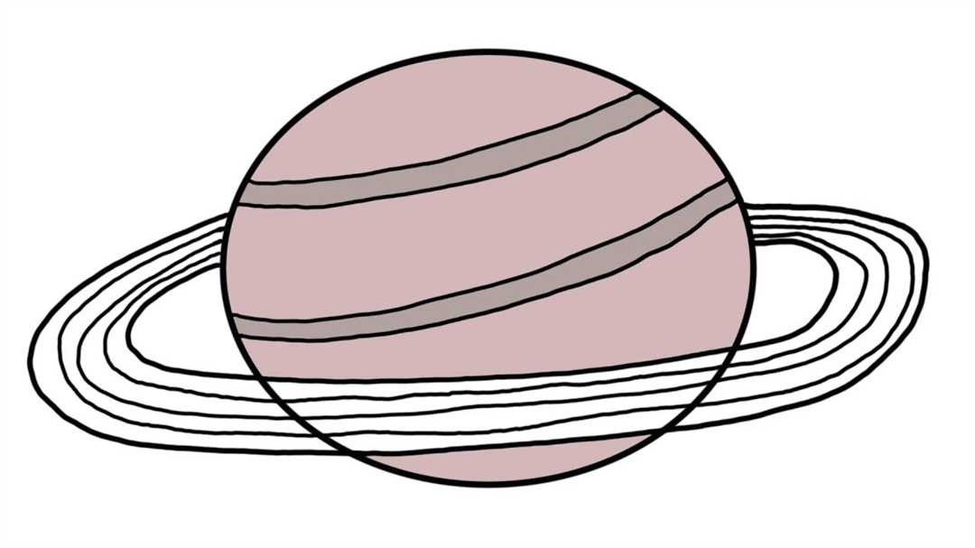 Пошаговая инструкция — создание веселого рисунка планеты Сатурн для детей