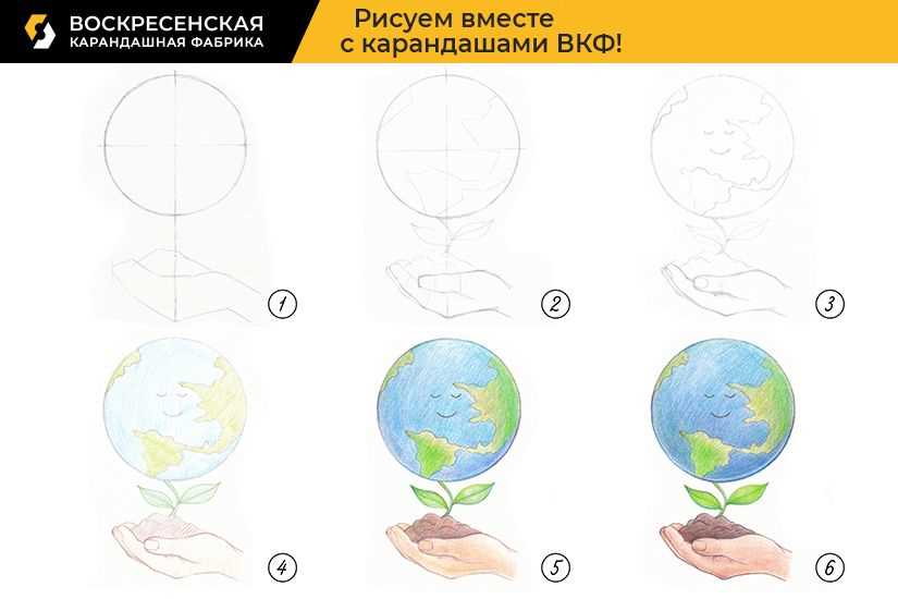 История создания рисунков Земли карандашом